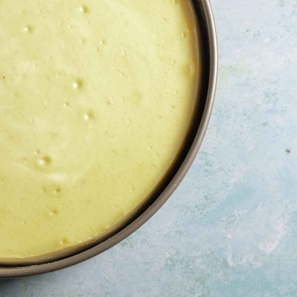 smooth-topped baked cheesecake without any cracks