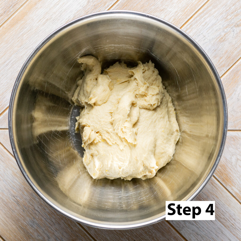 yeasted dough before proofing to make New Orleans-style beignets
