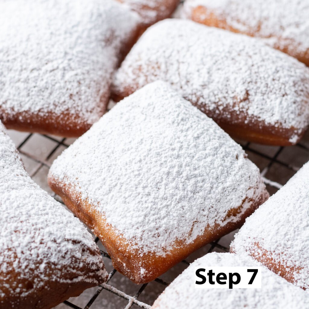 fried New Orleans-style beignets dusted with powdered sugar