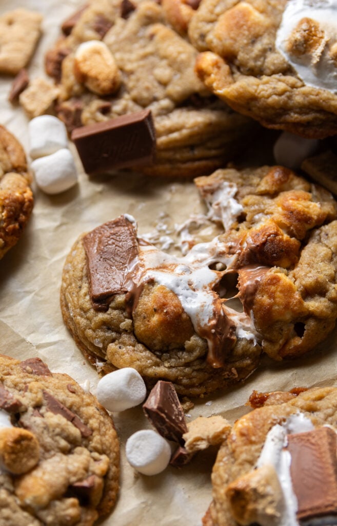 No Chill Brown Butter S'mores Cookies