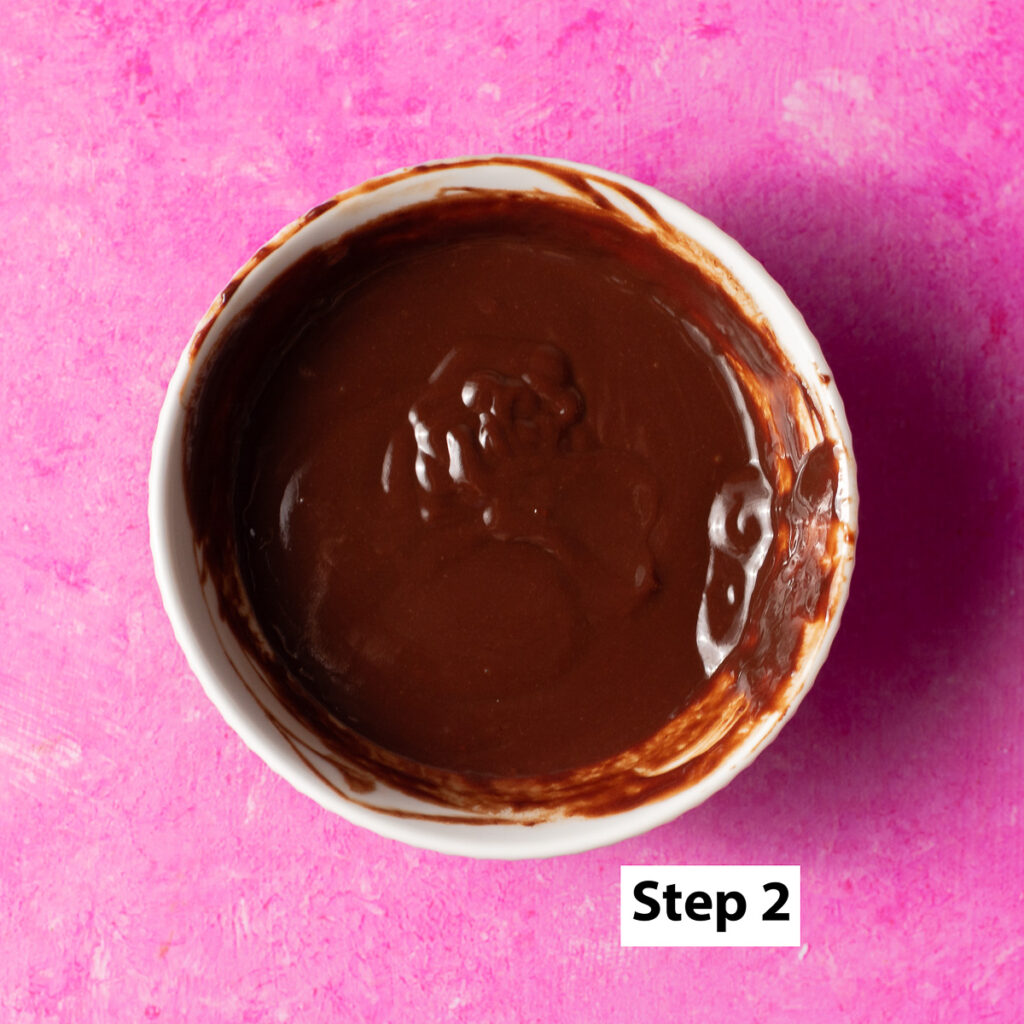 bowl of chocolate fudge for chocolate lava filling