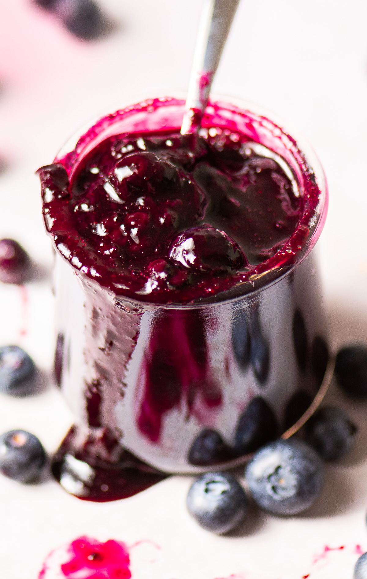 blueberry compote in jar