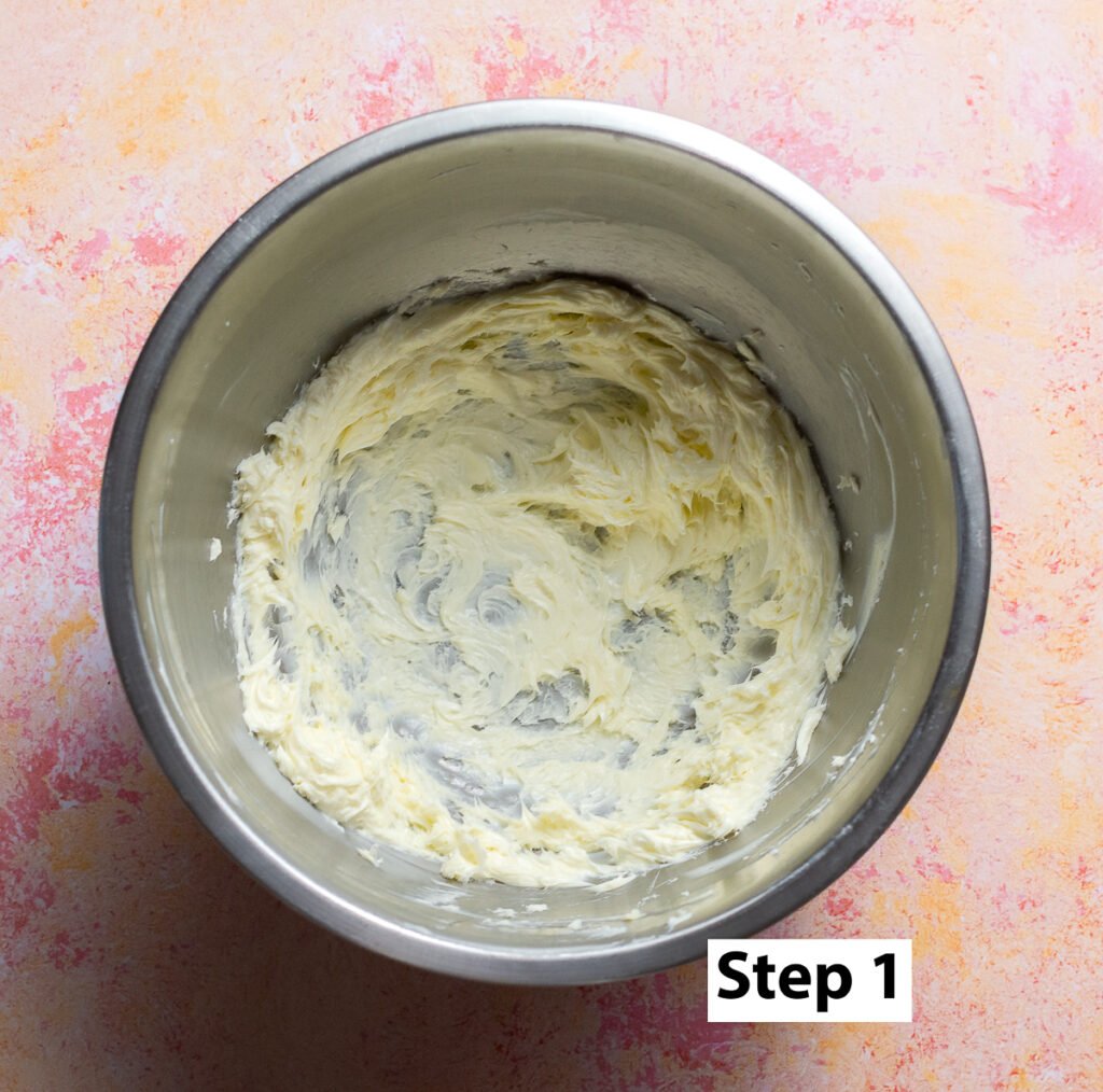 butter whipped until pale