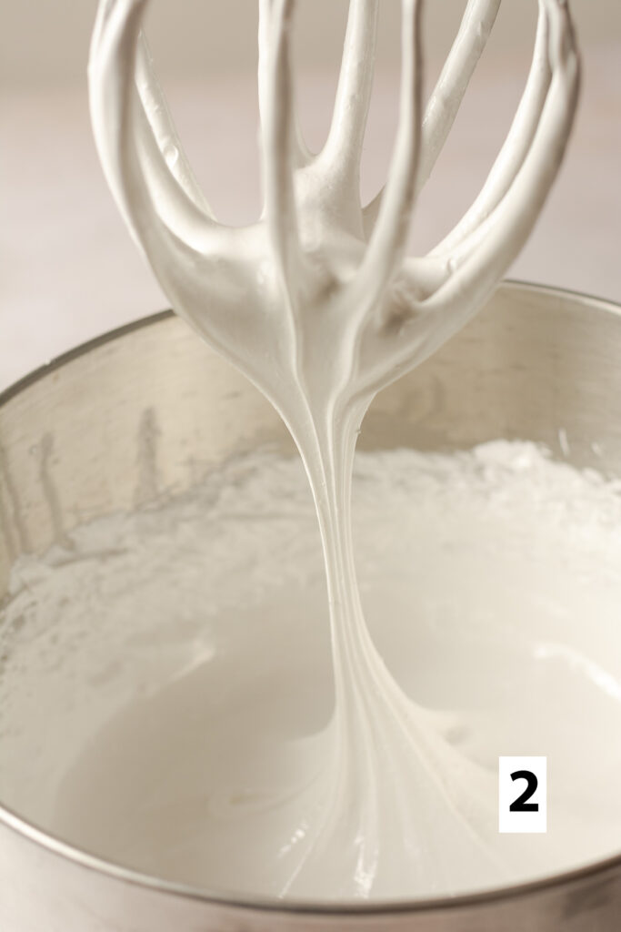 Swiss meringue in a bowl before adding butter