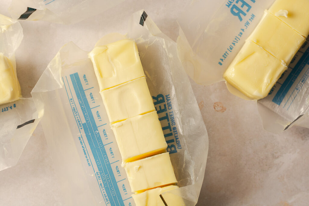 softened butter cut into cubes
