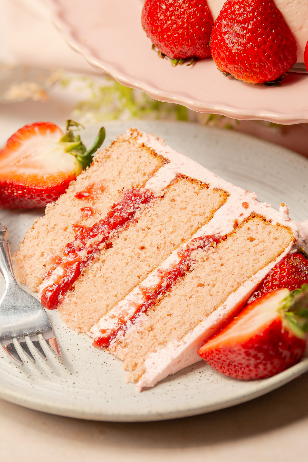 Triple Strawberry Layer Cake