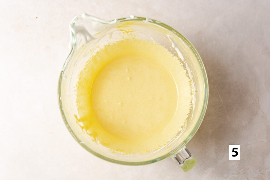 egg yolks whipped til pale and fluffy