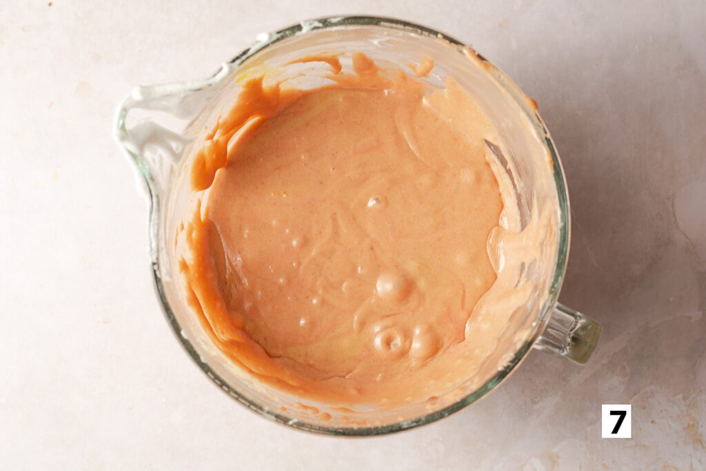 making batter for a strawberry layer cake