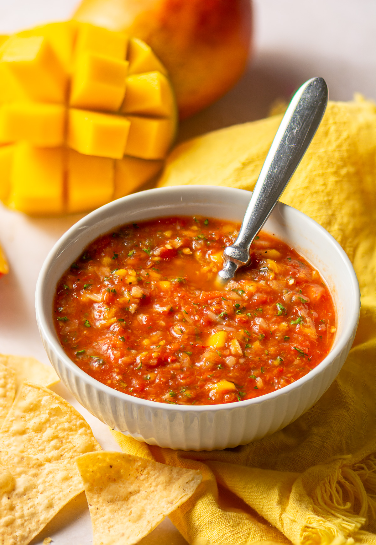 mango habanero salsa in a bowl