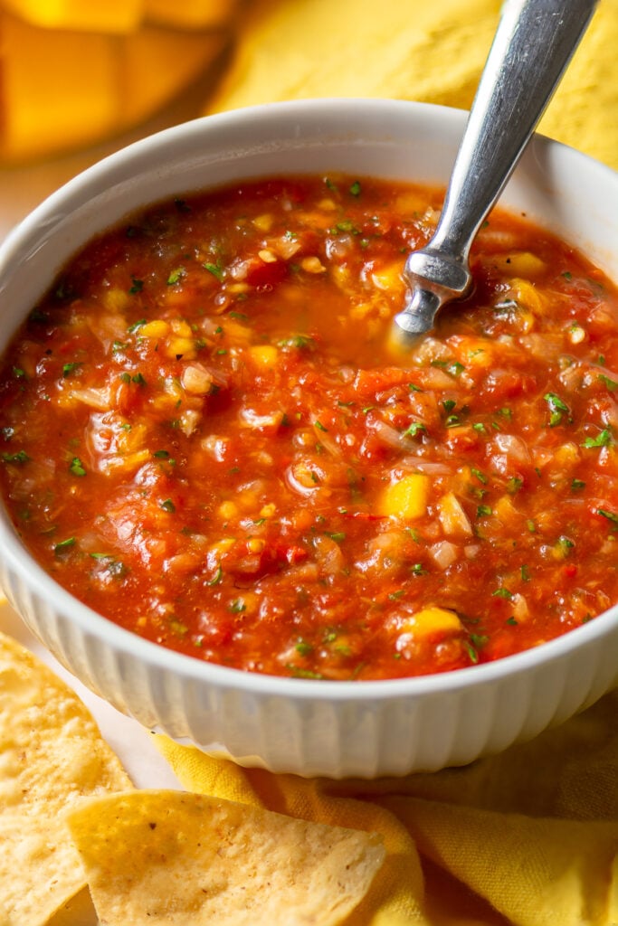 mango habanero salsa in a bowl