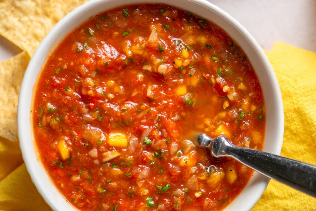 mango habanero salsa in a bowl