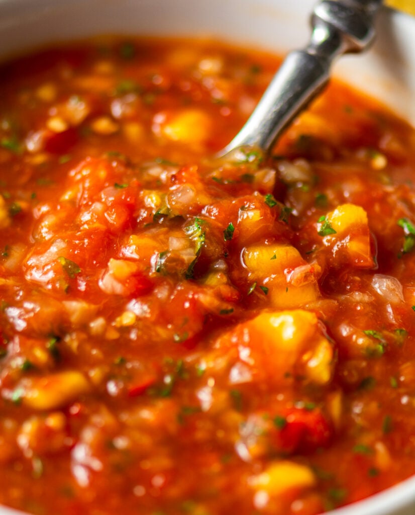 mango habanero salsa in a bowl