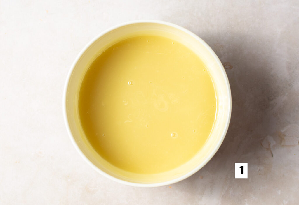 melted white chocolate in a bowl