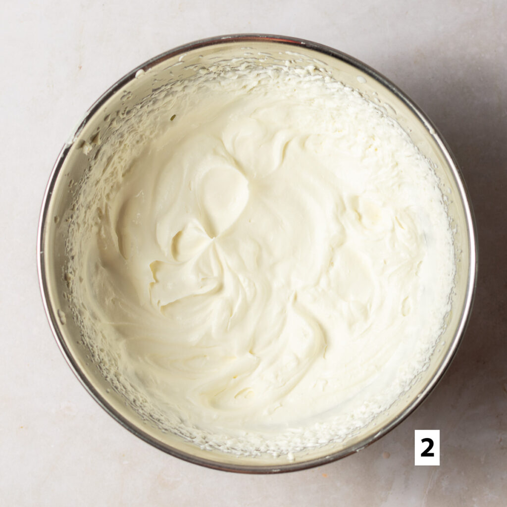 heavy cream whipped to firm peaks