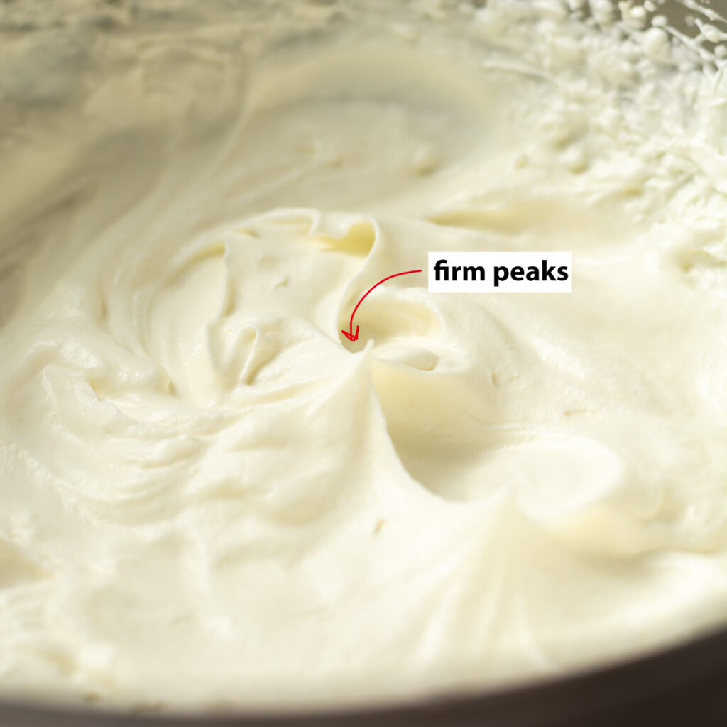 heavy cream whipped to firm peaks