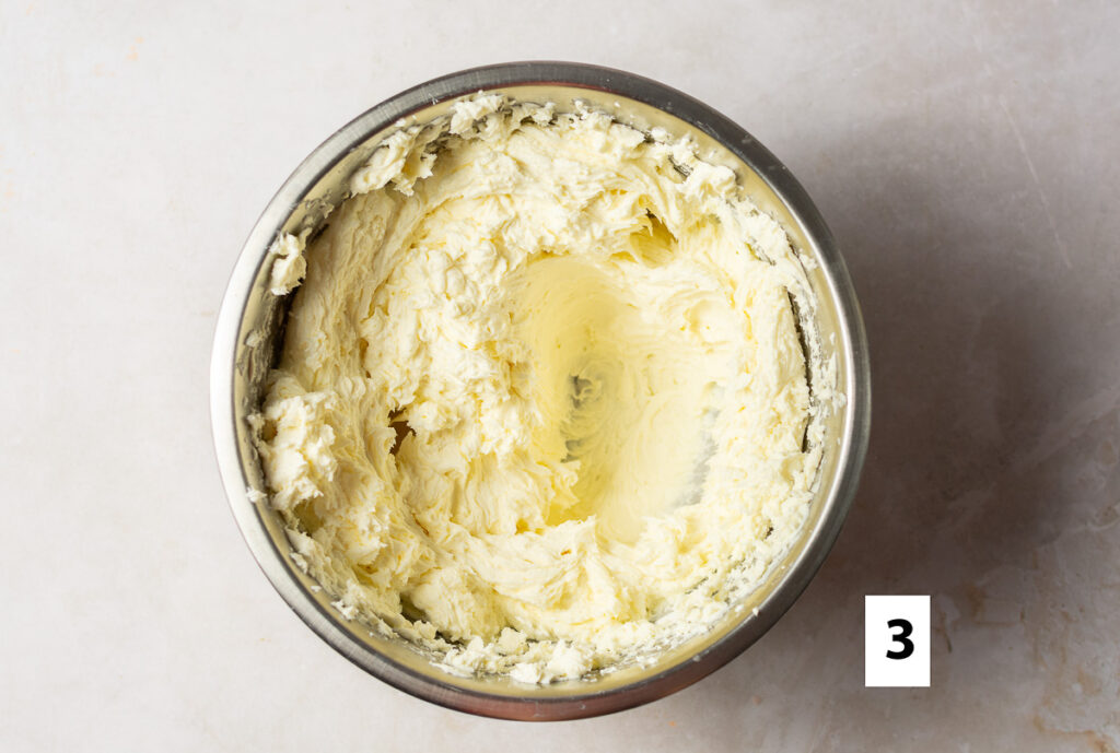 cream cheese whipped with confectioner's sugar