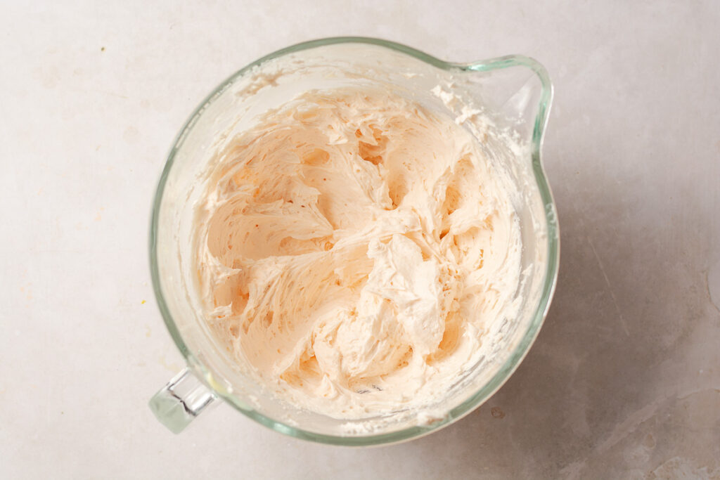 strawberry ermine buttercream in a bowl