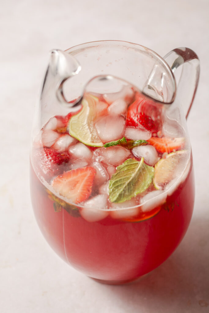 pitcher of strawberry limeade