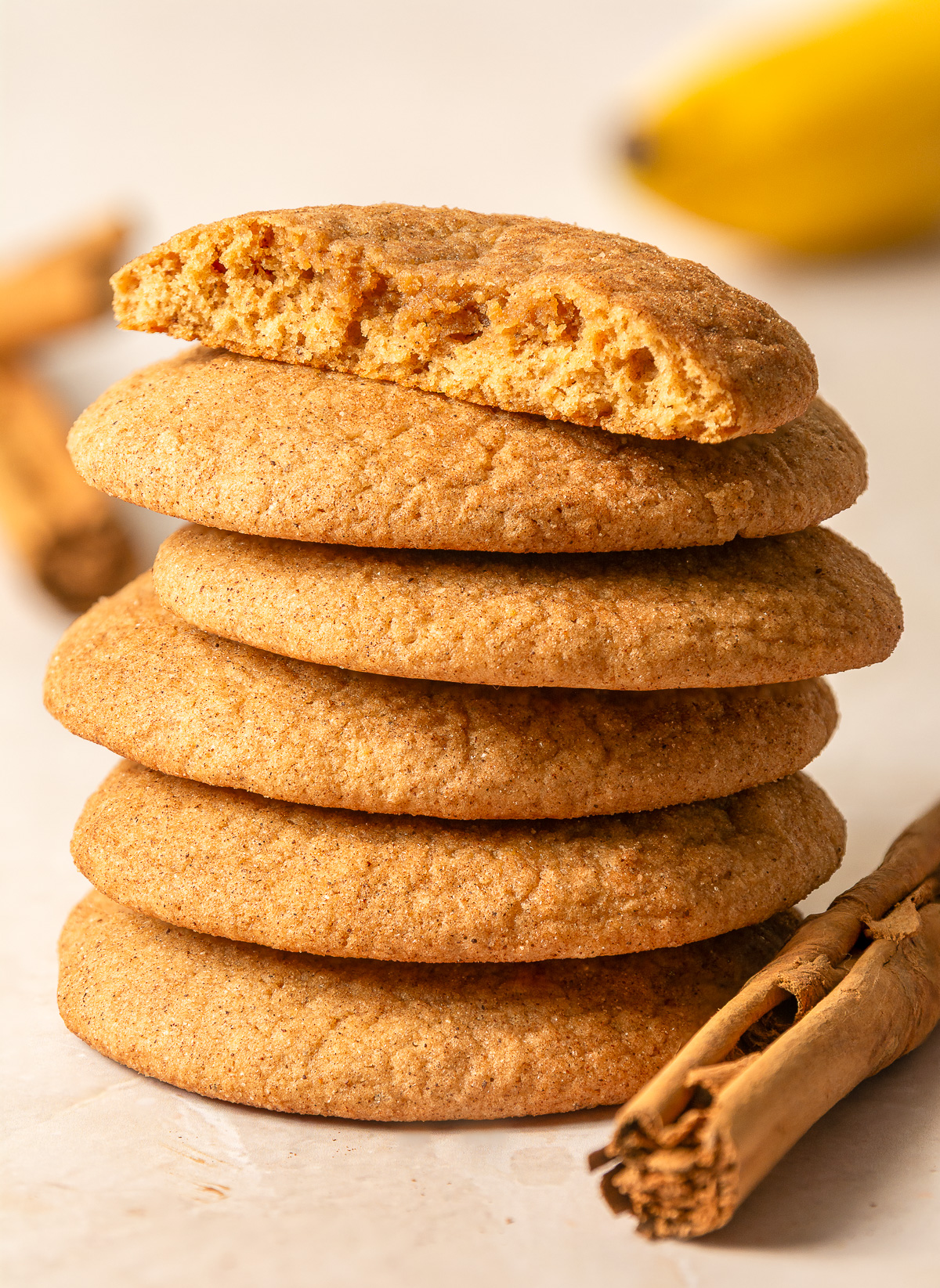 Brown Butter Banana Snickerdoodle Cookies