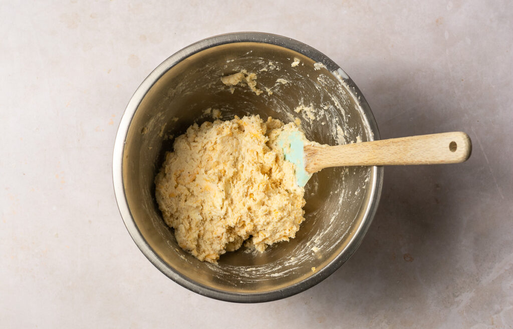 cheddar bay biscuit dough in a bowl