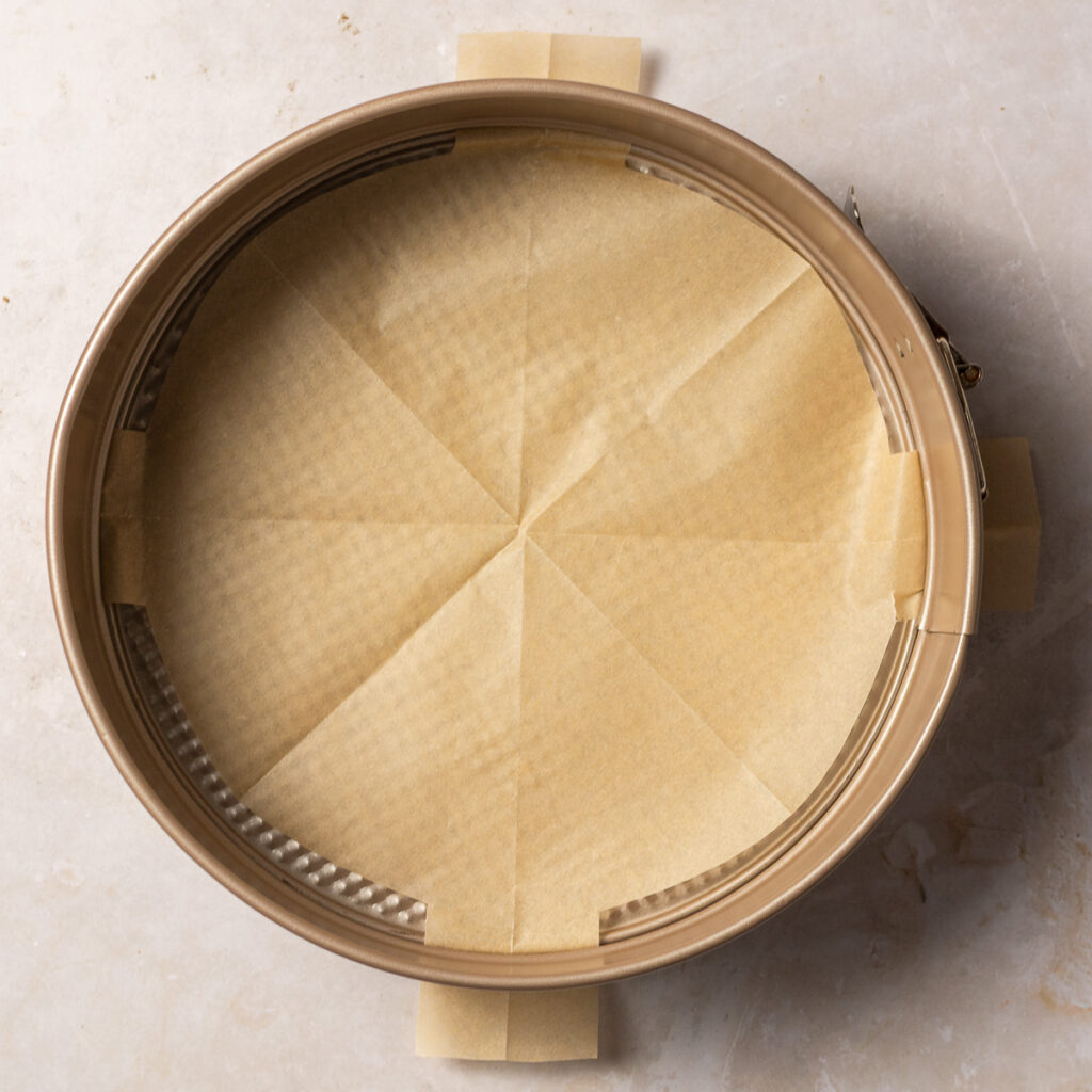 springform pan prepared with parchment paper