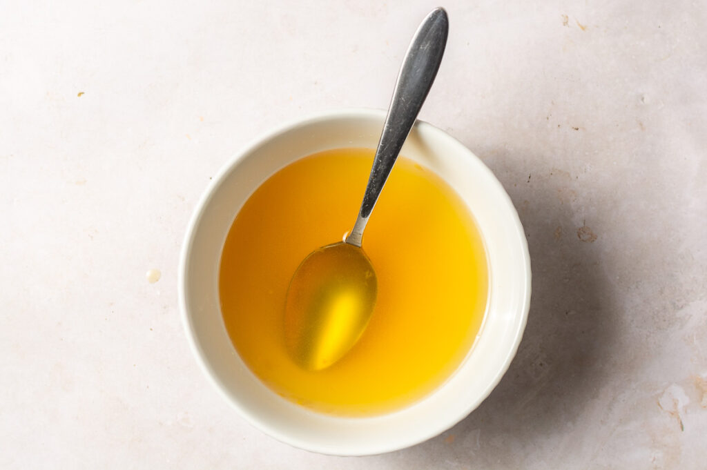 pineapple-rum simple syrup in a bowl