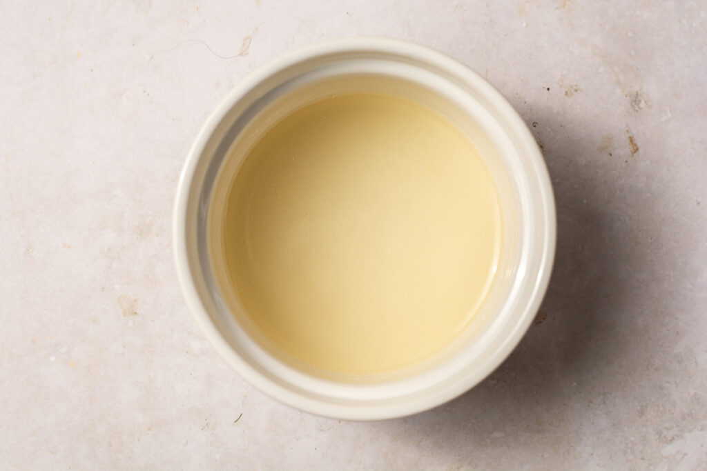 melted gelatin in a bowl