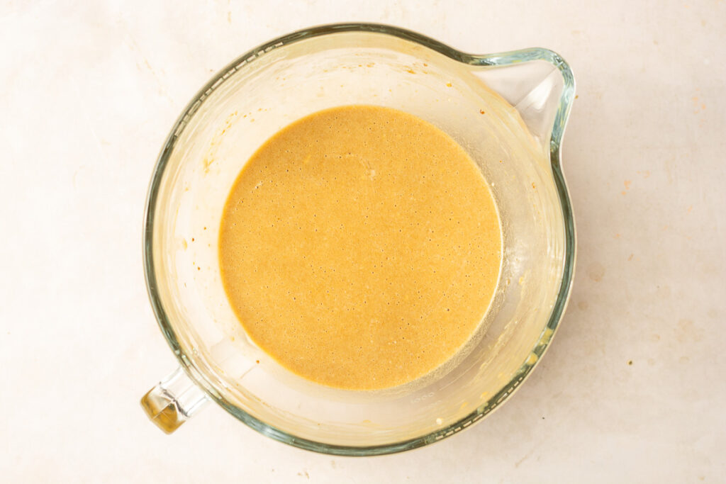 banana cake batter in a bowl