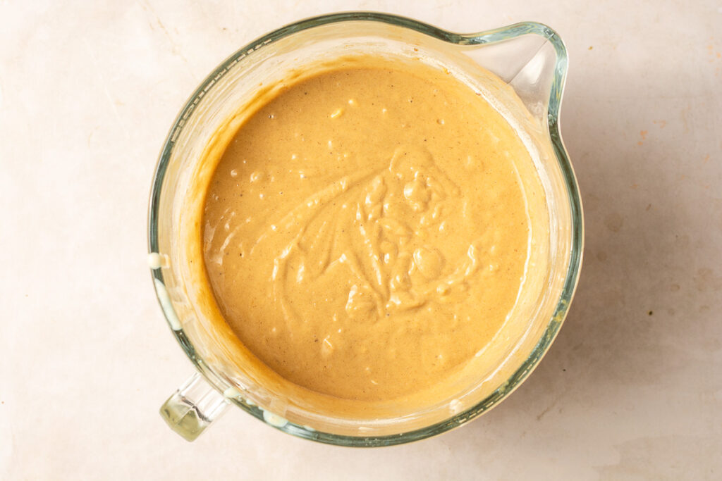 banana cake batter in a bowl