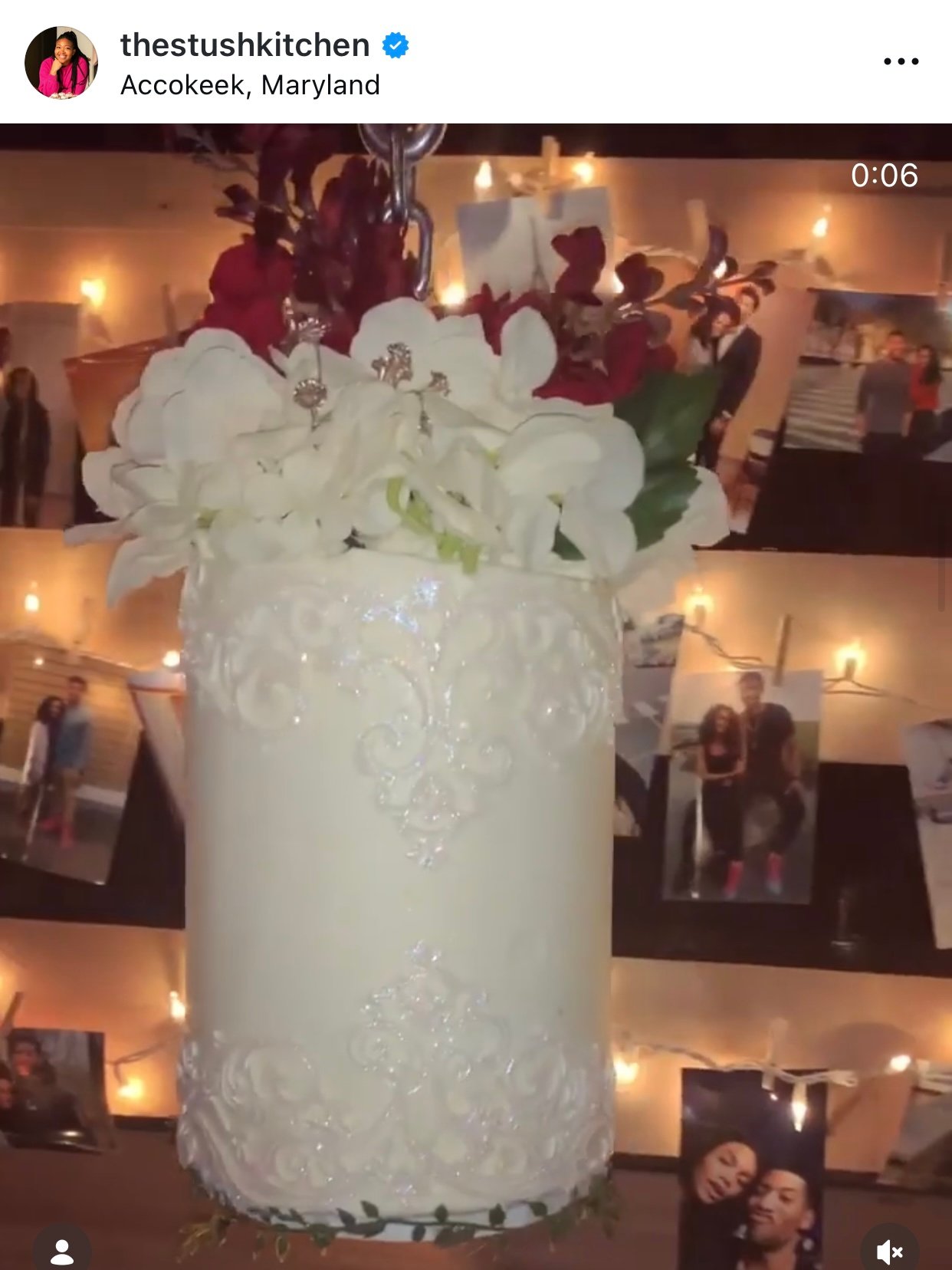hanging wedding cake from The Stush Kitchen instagram