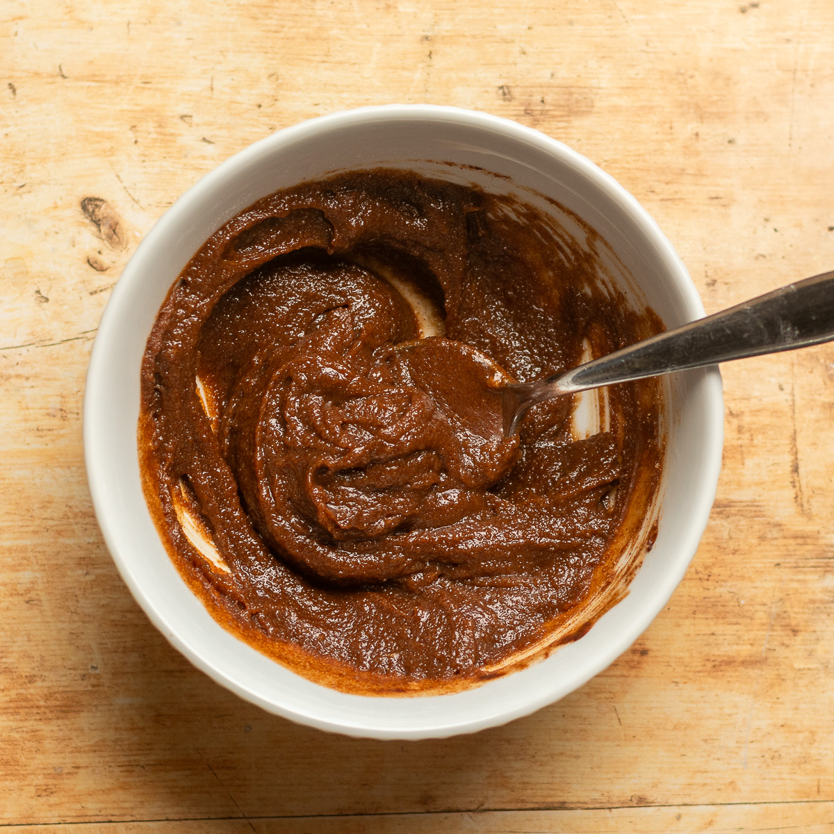 filling for homemade cinnamon buns in a bowl