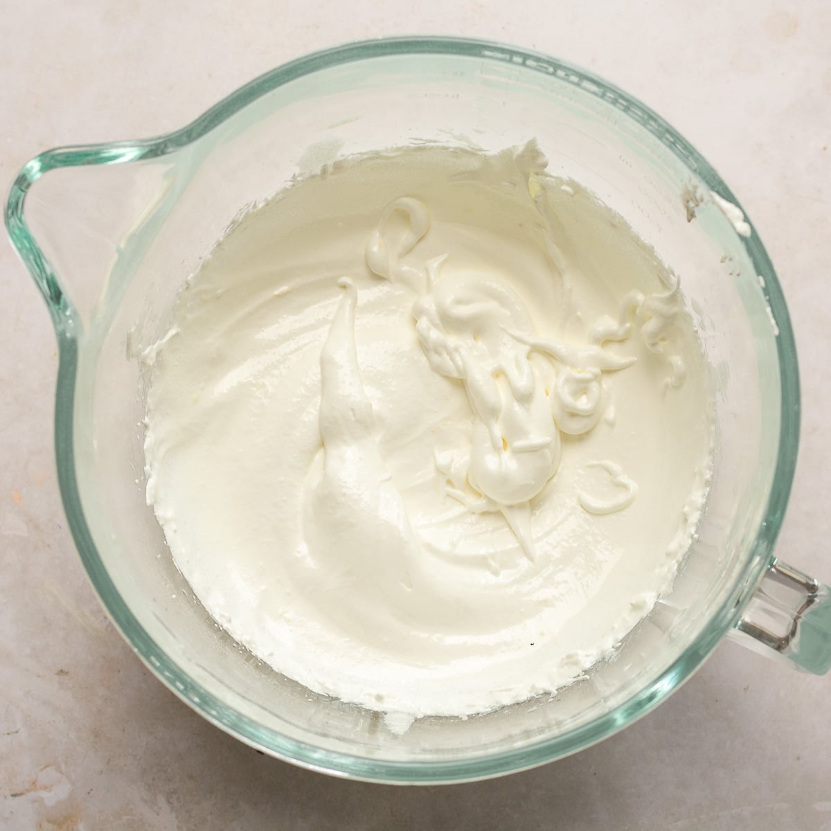 egg whites whipped with sugar until glossy.